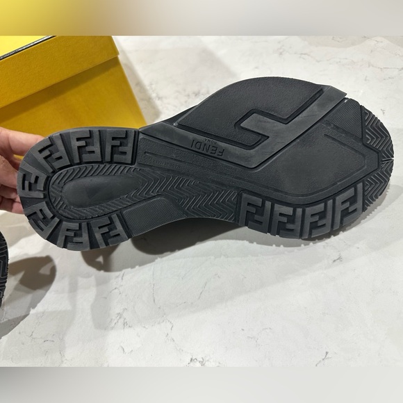 Authentic Fendi Flow Black Sneakers. Size 10 - Picture 4 of 11